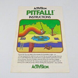 1982original vintage Atari Activision Pitfall Instructions MANUAL ONLY!